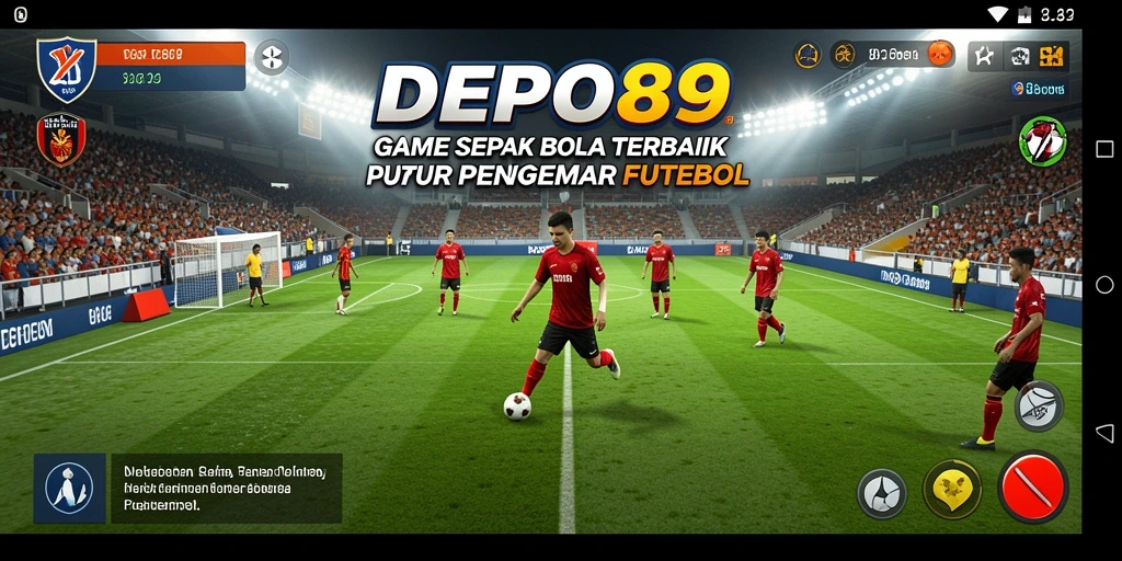 Screenshot DEPO89 menampilkan pertandingan sepak bola dengan grafik yang memukau.