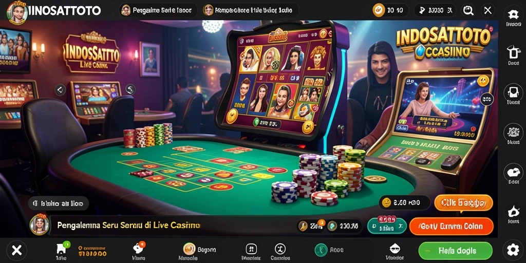 Screenshot gameplay Live Casino INDOSATTOTO menampilkan dealer profesional dan permainan menarik.