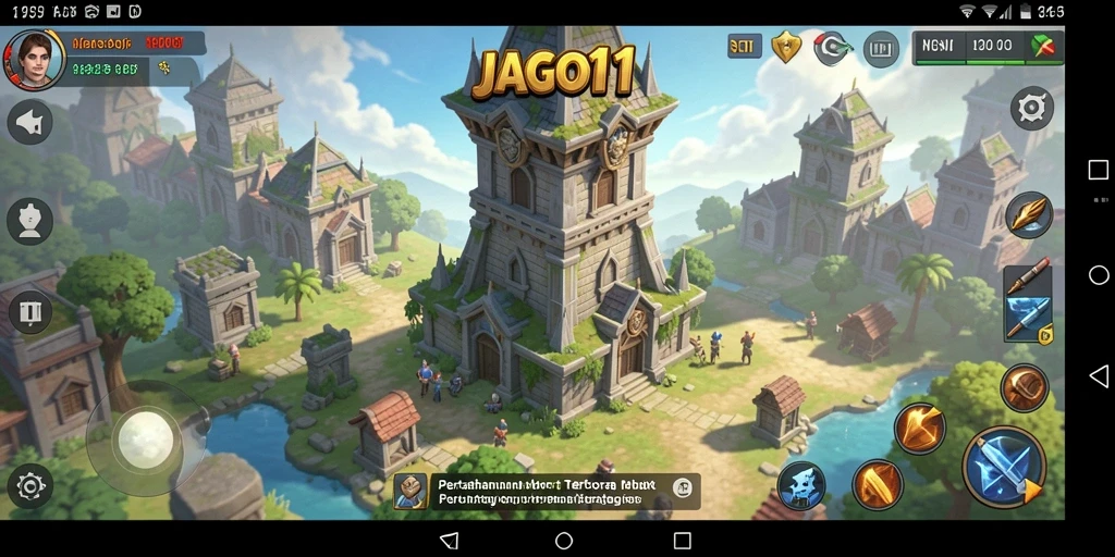 Tampilan gameplay JAGO11 yang menegangkan di setiap level Tower Defense.