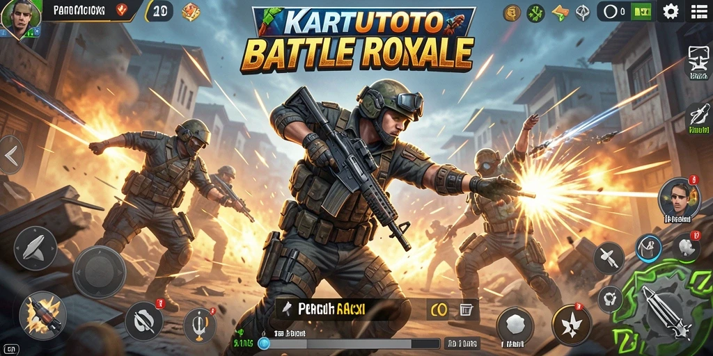 Tampilan mendebarkan gameplay Battle Royale KARTUTOTO.