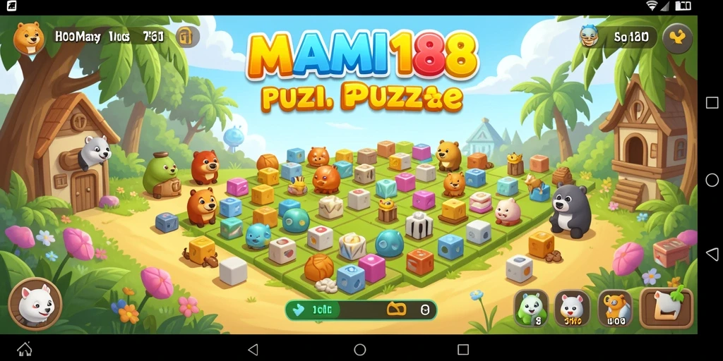 Screenshot gameplay MAMI188 menunjukkan tantangan puzzle yang menarik.