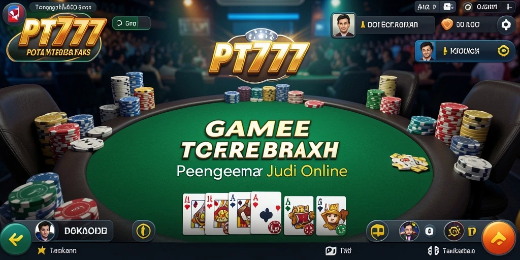 Tangkapan layar gameplay Poker PT777 menunjukkan aksi intens meja Poker.