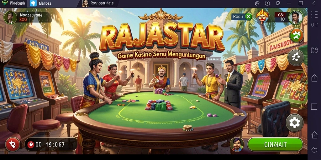Tampilan menakjubkan dari gameplay Kasino RAJASTAR yang seru.