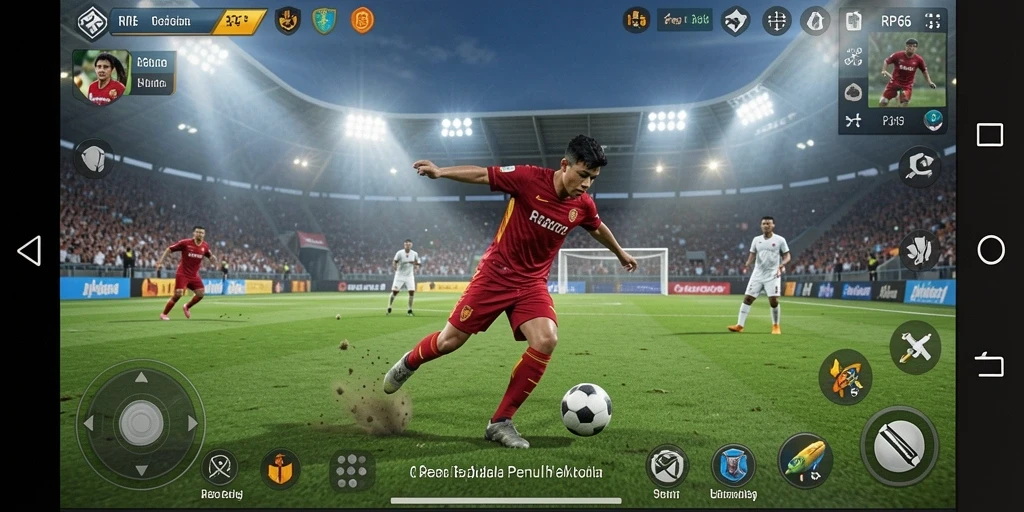 Gameplay RP66 menyajikan aksi sepak bola yang mendebarkan.